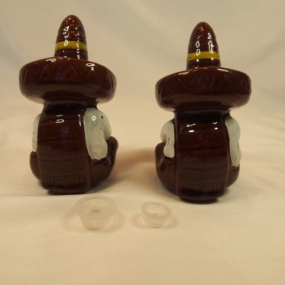 Vintage Anthropomorphic Salt Pepper Shakers Mexican Man Sombrero Siesta - Picture 3 of 10